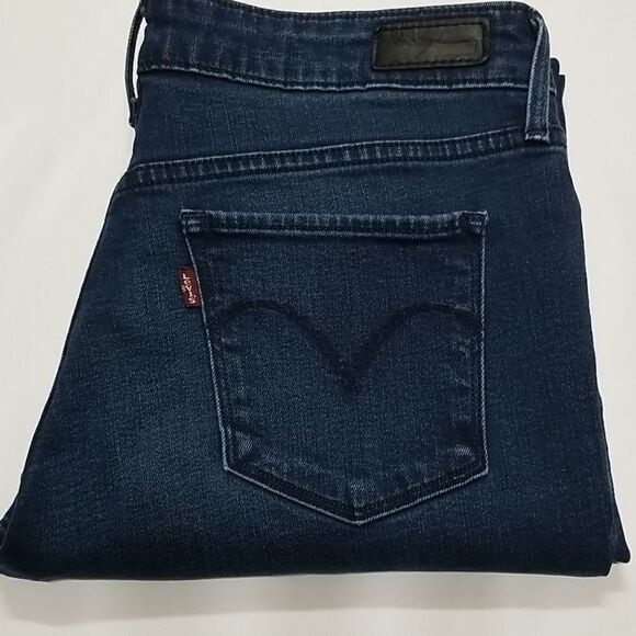 Levi’s Jeans Women's Size 28 Demi Curve Skinny Dark Blue Denim Pockets Zip Up - Picture 8 of 9